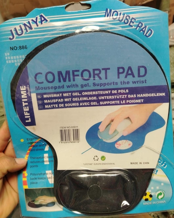 PAD MOUSE GEL ECONOMICO - NEGRO /AZUL