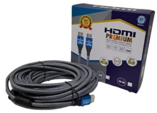 CABLE HDMI PREMIUM MALLA DE 5MT 4K CAJA MORADA
