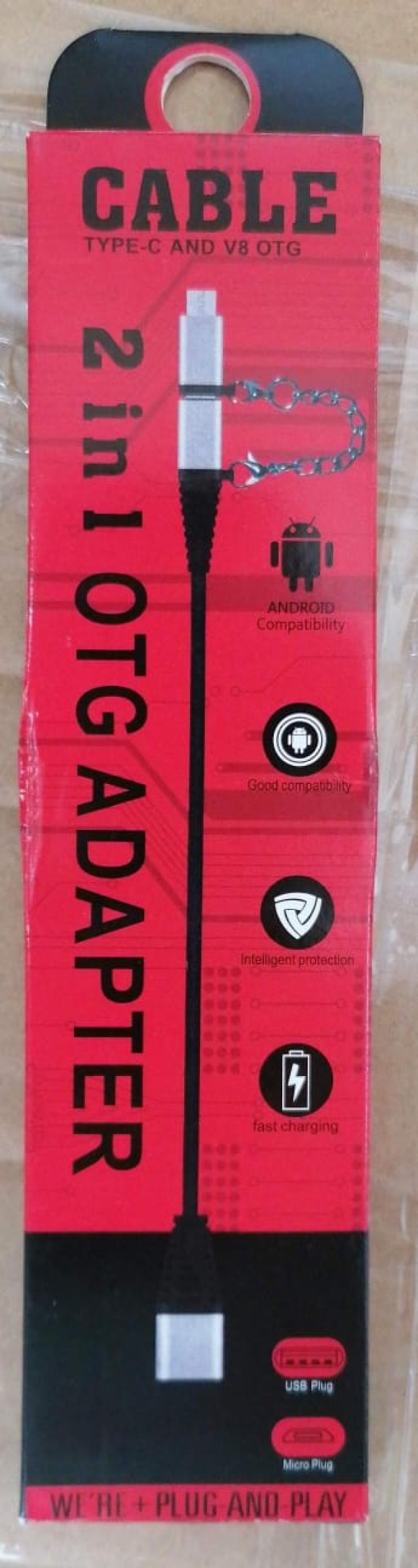 ADAPTADOR OTG 2 EN 1 CAJA ROJA