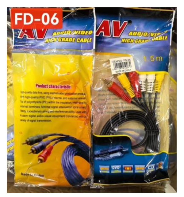 XPAQ CABLE RCA 3X3 DE 1.5MT COD FD-06