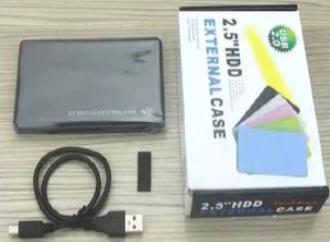 CASE PARA DISCO DURO 2.0 A PRESION CAJA BLANCO C/NEGRO FE-162