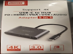 ADAPTADOR TIPO C 4K (5EN1) CAJA ROJA
