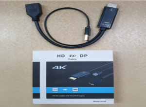 ADAPTADOR HDMI A DP 4K CAJA BLANCA Y NEGRA FE-286  ADAPTADOR HDMI DP CAJA